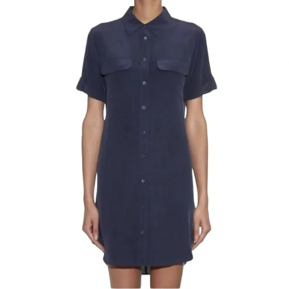 shirt dresses for women cotton Women Shirt Dress- The Egyptian Cotton Shirt Dress Green Olive Green / M